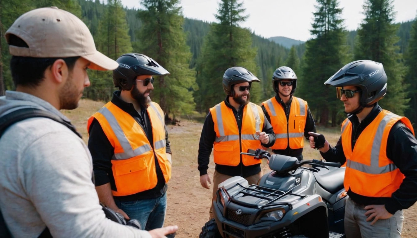 Инструктаж перед групповым заездом на квадроциклах Kymco